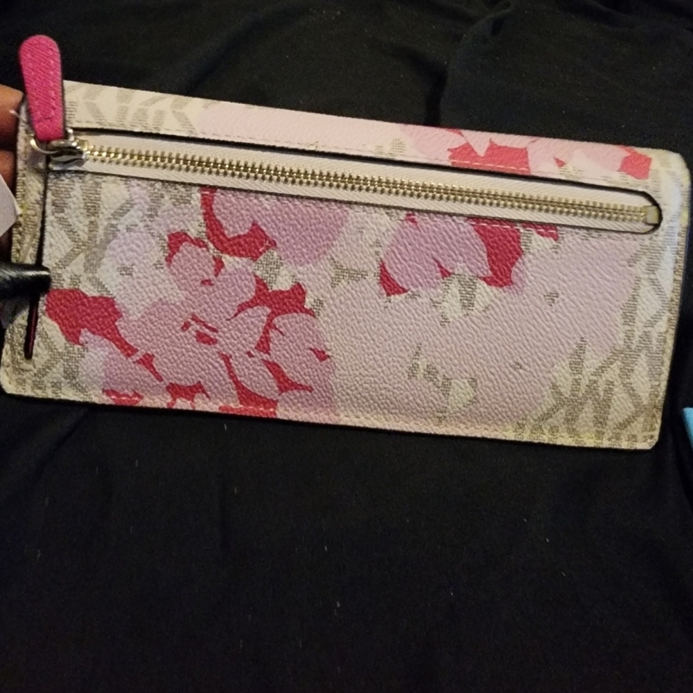 Michael Kors Beige and Pink Floral Wallet - Picture 2 of 2